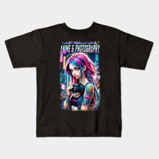 I just really love Anime & Photography Kids T-Shirt